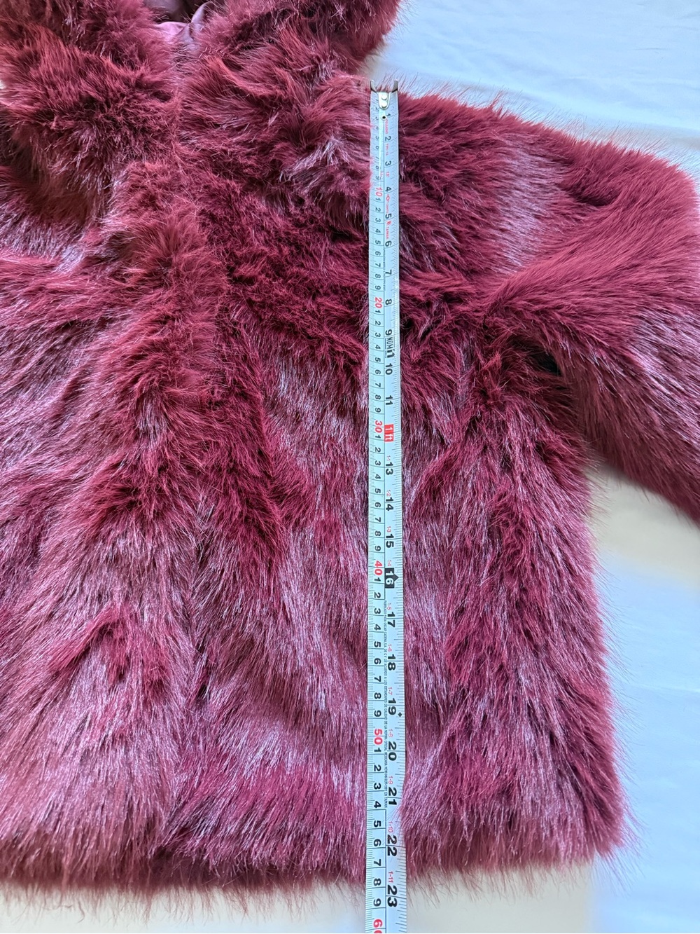 Wild Fable Burgundy Faux Fur Jacket S Y2K Mob Wife Glam Plush Coat - Picture 8 of 10
